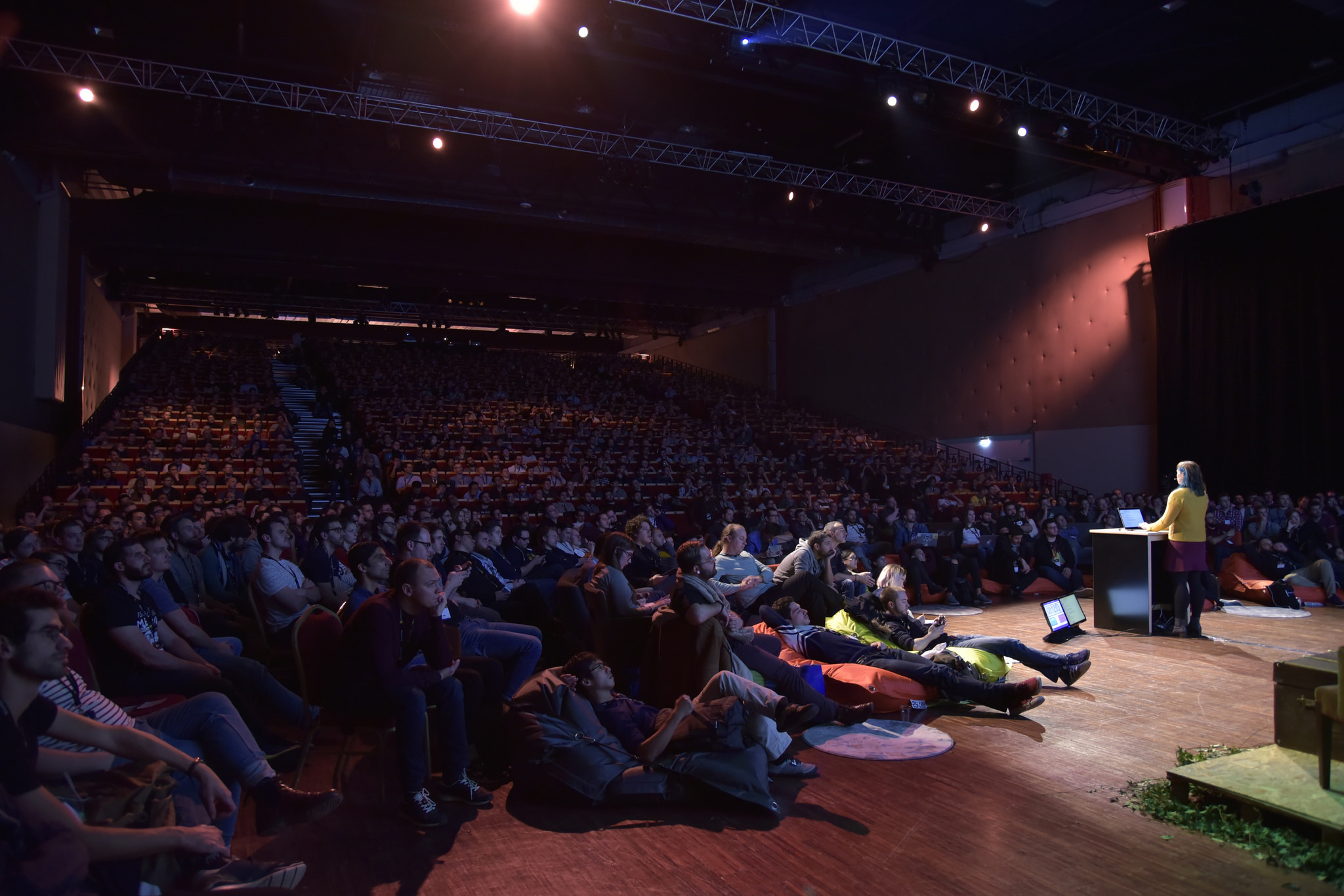 Marcy Sutton speaking at the 2017 dotJS